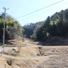 皆福寺南下から酒呑城址方向を見る