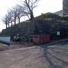 鹿島高校(大手門学舎)の校門近くの石垣