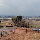 展望台から水城を望む