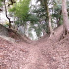 右の城内側の土塁が高い