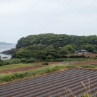 海に突き出た城址