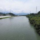 千曲川　立ヶ花橋より城址方面を望む