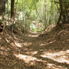 公園中腹の横堀状遺構