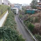 北大路通からの御土居跡（左）と紙屋川