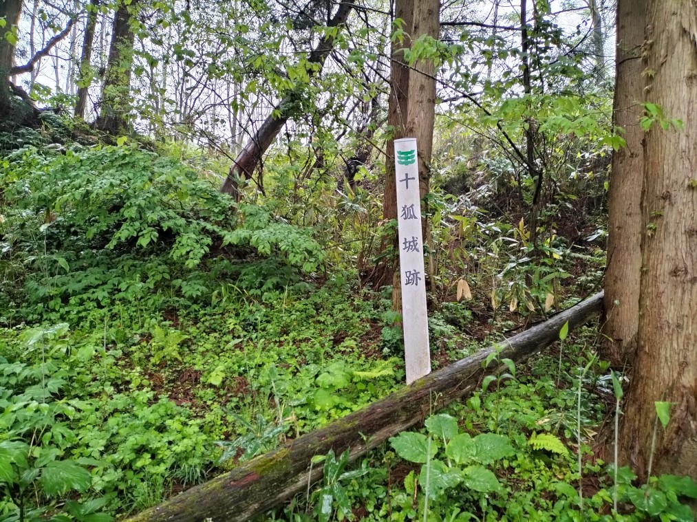 主郭手前の城址碑