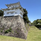 西南隅櫓と本丸空堀（鹿がいます）