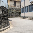 道明寺近くのクランク状の道路