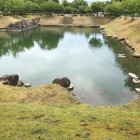 発掘された本丸堀