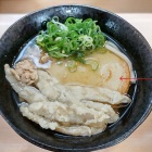 ⑥	丸天うどん（かしわ＋ごぼう天）小倉駅ホームにて