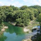 牛渕橋から長篠城を望む