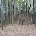 吉田本城本丸高切岸と土塁二の丸より