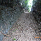 二の丸の西側の堀切南から北へ