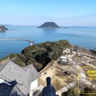 ⑨	唐津城天守最上階から本丸を見下ろす