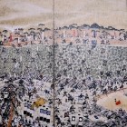 ⑤	島原の乱図（石垣を登る武蔵がどこかにいるのかな？）