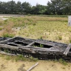 ②	伝馬船（こんな船で渡ったようです）