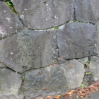 駐車場より　怪しい帯曲輪の石垣