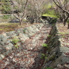 東側に浅い堀、山水放流水路かも？