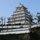 同左南面を濠越しに観る