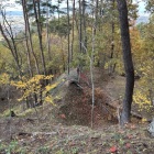 畝の左は竪堀の頂上部、右は横堀