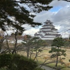 石垣（横矢掛）上から見た天守
