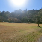 有備館隣接する公園から見る岩出山城天王寺曲輪