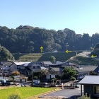 ⑤	歩道橋から見えた佐敷城（登城路を確認）