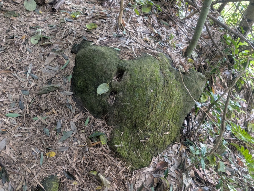 麓にある矢穴石