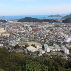 二重櫓台よりの眺望、四国の佐多岬半島が見えると？