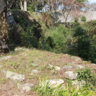 東虎口冠木門跡北側の石垣台