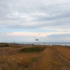 土塁上から日本海を望む