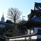 平戸・寺と教会が見える風景