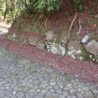 発掘された大手道南側石垣