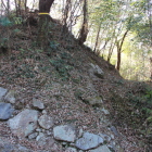 搦手門跡北西角石垣土塁