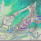 久々利城跡の縄張図