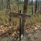 近くにある標識、行き止まり・城跡