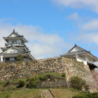 南広場から天守曲輪石垣天守と天守門