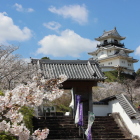 三の丸広場より天守閣と四脚門を望む