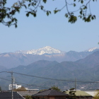 同左より眺める雪を被った南アルプスの山々