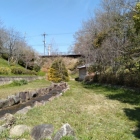 鰻堀と西門の土橋　堀が深い