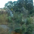 ⑤	JRの車窓から見た耳川（耳川の戦いの地碑が見える）