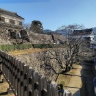 ⑥	帯曲輪から見た大手門と畳櫓（稲葉時代に建てられた現存櫓）