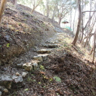 西側土塁北登城路と法面