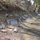西土塁下腰巻石垣アップ北から南