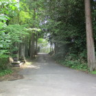 滝山城跡(聖明寺)入口、城跡は右手