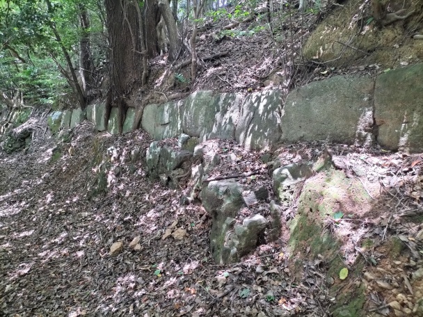 山頂部付近の列石