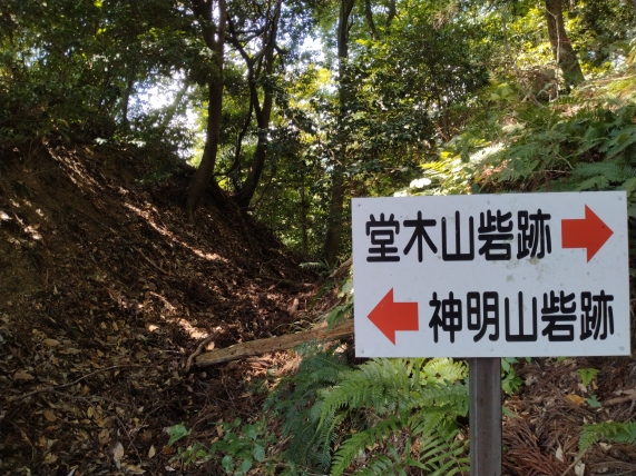 堂木山と神明山の境の峠道