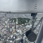 飛行機から星
